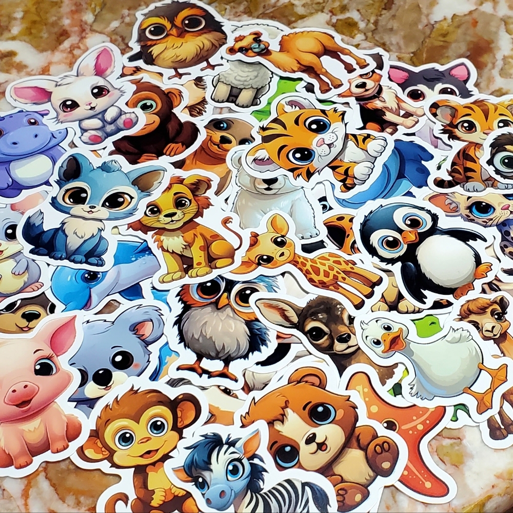 4 For $25 - 10 Random Cute Animal Stickers